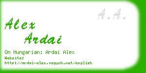 alex ardai business card